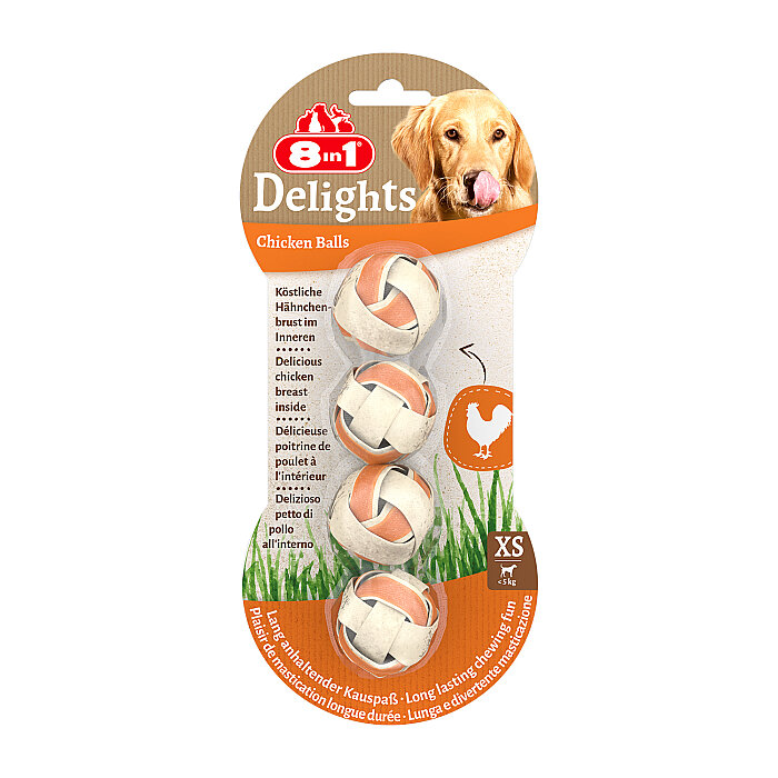 8IN1 Delights Balls Köpek Ödül Kemiği Tavuklu XS - 36GR - 1