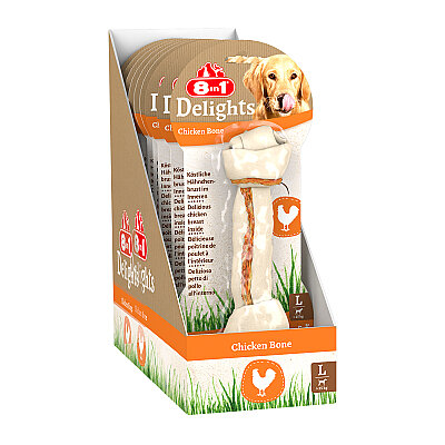 8IN1 Delights Bones Köpek Ödül Kemiği Tavuklu L - 85GR (1)
