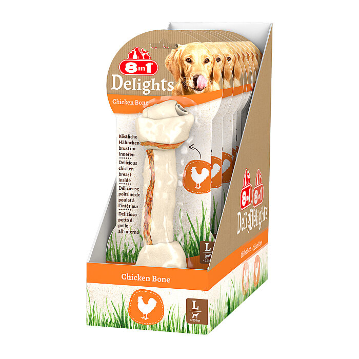 8IN1 Delights Bones Köpek Ödül Kemiği Tavuklu L - 85GR - 3