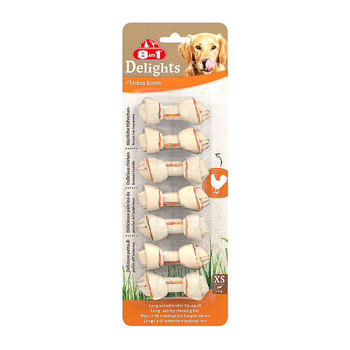 8IN1 Delights Bones Köpek Ödül Kemiği Tavuklu XS - 84GR - 1