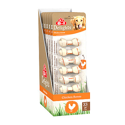 8IN1 Delights Bones Köpek Ödül Kemiği Tavuklu XS - 84GR (1)