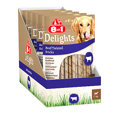 8IN1 Delights Burgu Çubuk Köpek Ödül Kemiği Sığır Etli (35li) 190GR - 2
