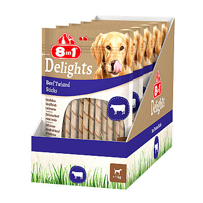 8IN1 Delights Burgu Çubuk Köpek Ödül Kemiği Sığır Etli (35li) 190GR - 3