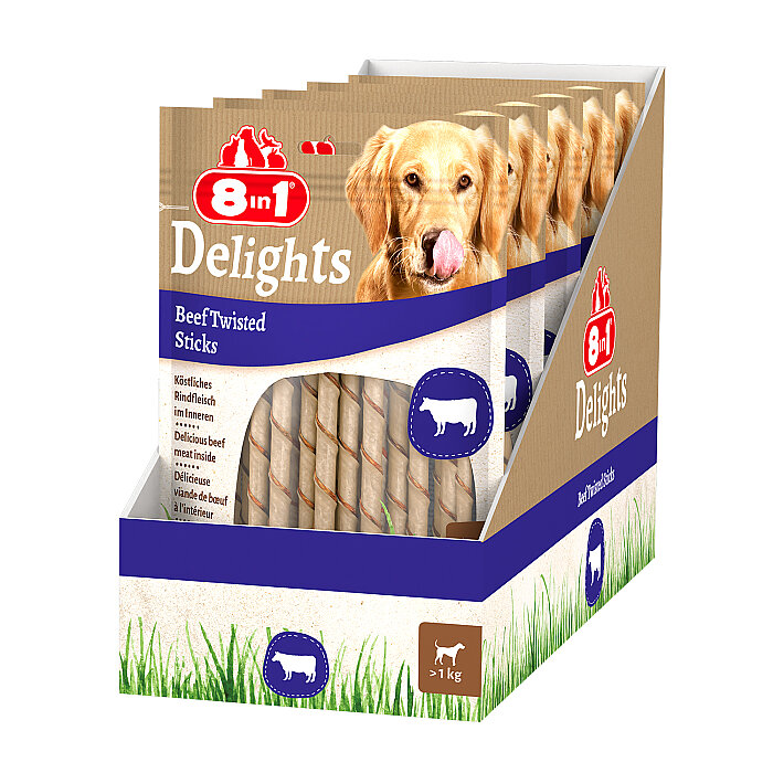 8IN1 Delights Burgu Çubuk Köpek Ödül Kemiği Sığır Etli (35li) 190GR - 3