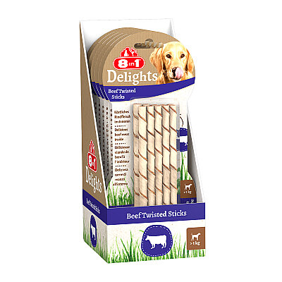 8IN1 Delights Burgu Çubuk Köpek Ödül Kemiği Sığır Etli - 55GR - 2