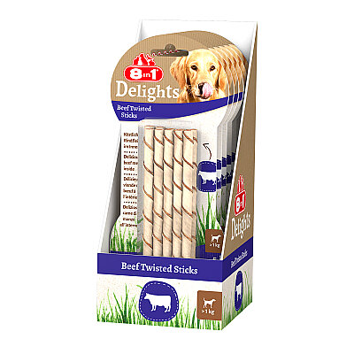 8IN1 Delights Burgu Çubuk Köpek Ödül Kemiği Sığır Etli - 55GR - 3