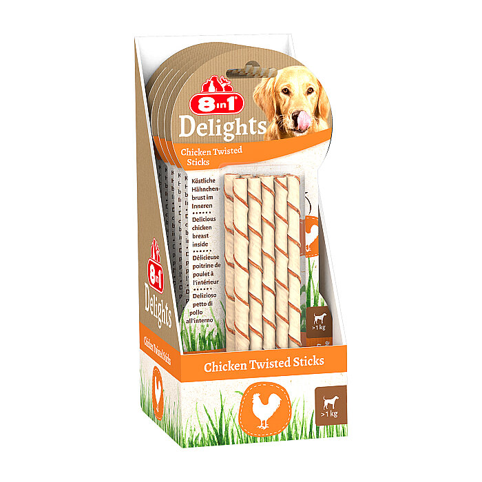 8IN1 Delights Burgu Çubuk Köpek Ödül Kemiği Tavuklu - 55GR - 2