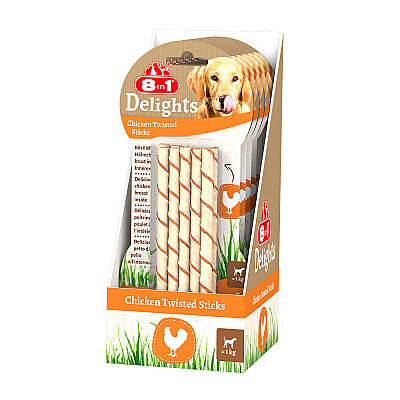 8IN1 Delights Burgu Çubuk Köpek Ödül Kemiği Tavuklu - 55GR - 3