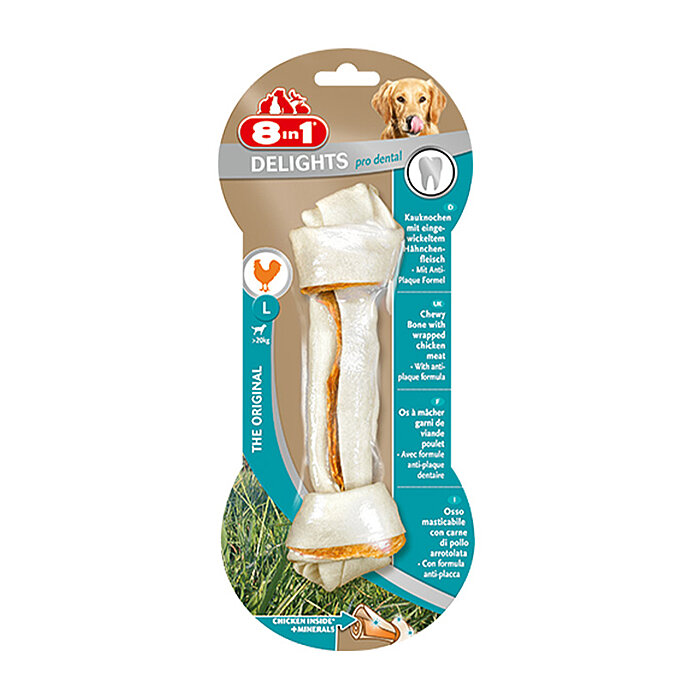 8IN1 Delights Pro Dental Diş Sağlığı için Köpek Ödül Kemiği Tavuklu L - 1