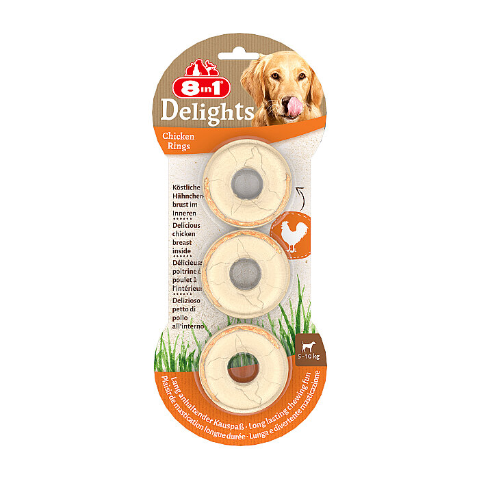 8IN1 Delights Rings Köpek Ödül Kemiği Tavuklu - 119GR - 1