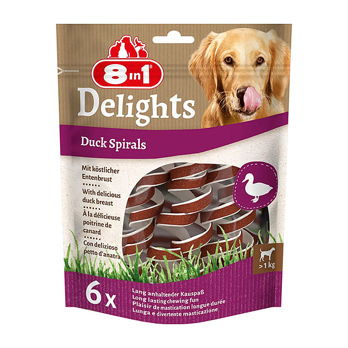 8IN1 Delights Spirals Köpek Ödül Maması (6lı) - Ördekli - 60GR - 1