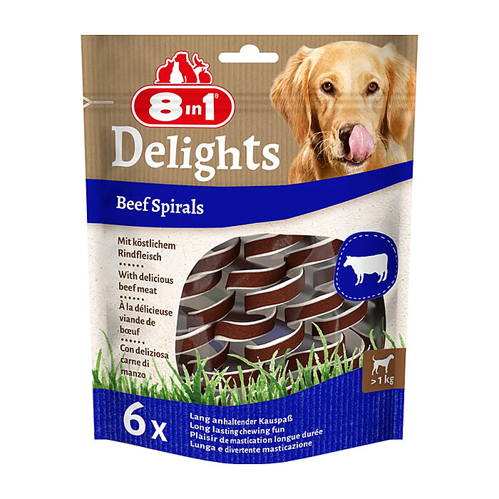 8IN1 Delights Spirals Köpek Ödül Maması (6lı) - Sığır Etli - 60GR - 1