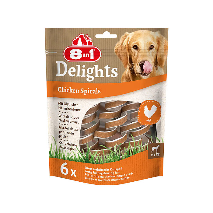 8IN1 Delights Spirals Köpek Ödül Maması (6lı) - Tavuklu - 60GR - 1