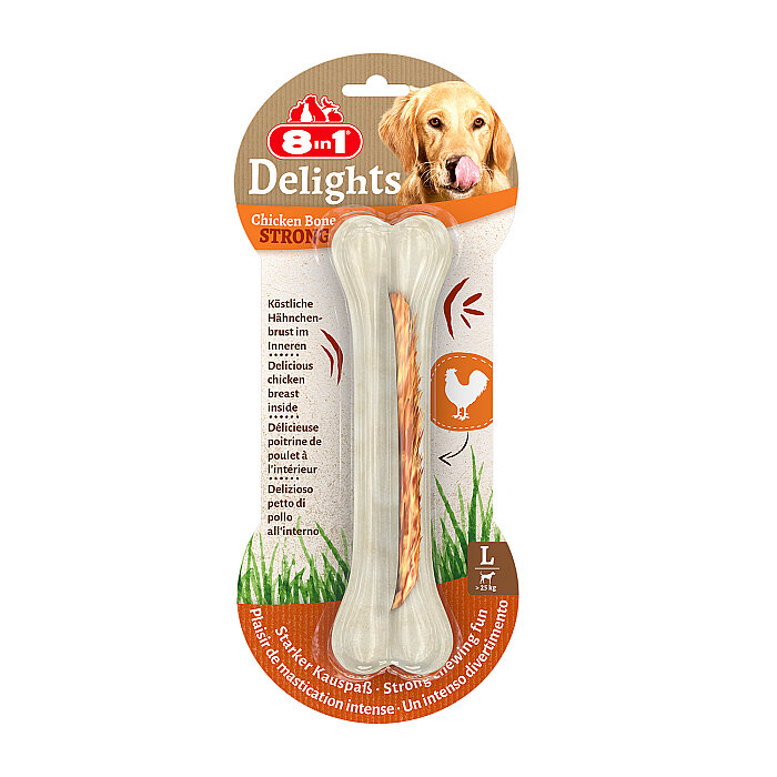 8IN1 Delights Strong Köpek Ödül Kemiği Tavuklu L - 130GR - 1