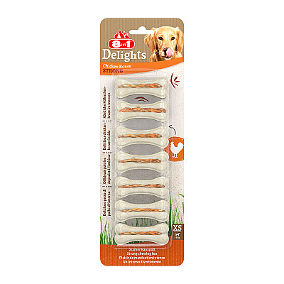 8IN1 Delights Strong Köpek Ödül Kemiği Tavuklu XS - 140GR