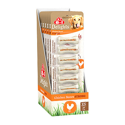 8IN1 Delights Strong Köpek Ödül Kemiği Tavuklu XS - 140GR (1)