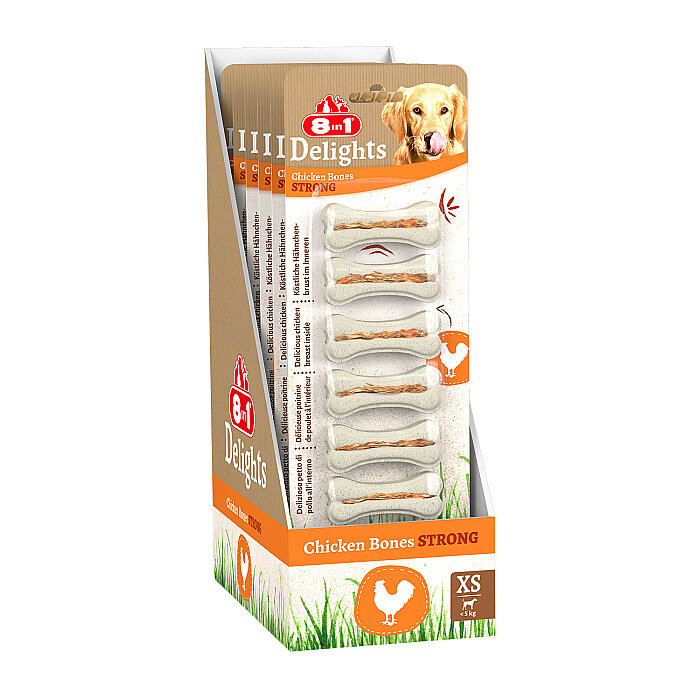 8IN1 Delights Strong Köpek Ödül Kemiği Tavuklu XS - 140GR - 2