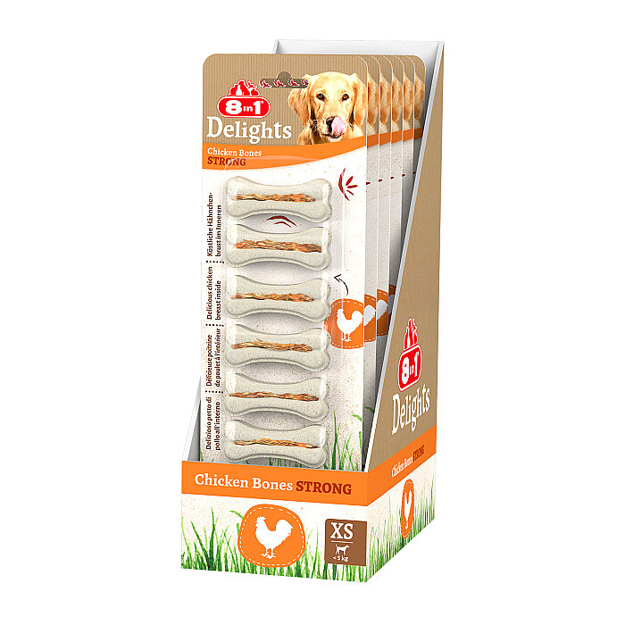 8IN1 Delights Strong Köpek Ödül Kemiği Tavuklu XS - 140GR - 3
