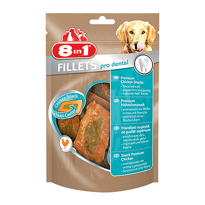 8IN1 Fillets Pro Dental Diş Sağlığı için Fileto Köpek Ödül Maması - Tavuklu - 80GR - 1