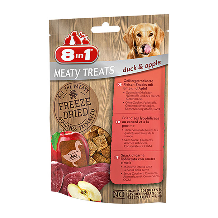 8IN1 Meaty Treats Freeze Dried Köpek Ödül Maması - Ördekli & Elmalı - 50GR - 1