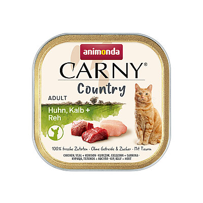 ANIMONDA - Animonda Carny Country Tavuklu Dana Etli ve Geyik Etli Yetişkin Kedi Konservesi 100g