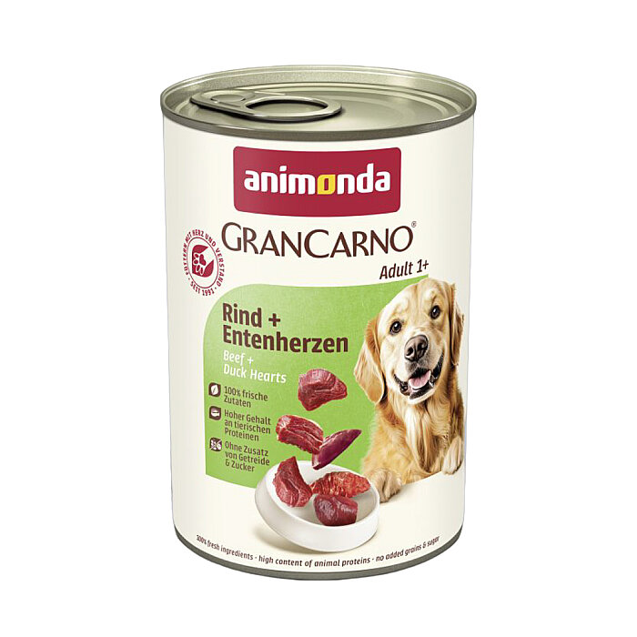 Animonda GranCarno Sığırlı ve Ördekli Yetişkin Köpek Konservesi 400g - 1