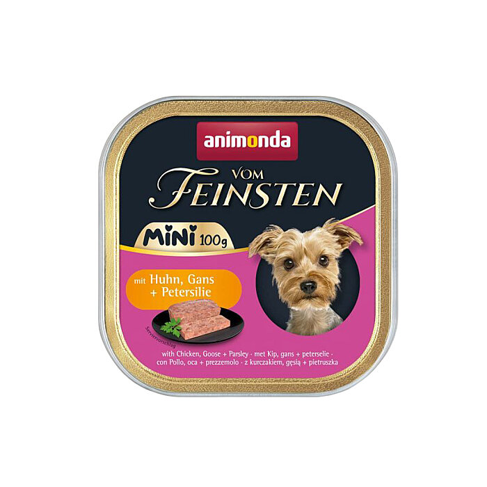 Animonda Vom Feinsten Tavuk ve Kaz Etli Yetişkin Mini Irk Köpek Konservesi 100g - 1
