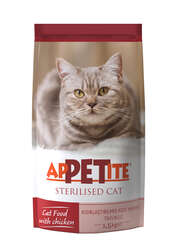 Appetite Kısırlaştırılmış Kuru Kedi Maması (Sterilised) Tavuk Etli 1,5KG - Thumbnail