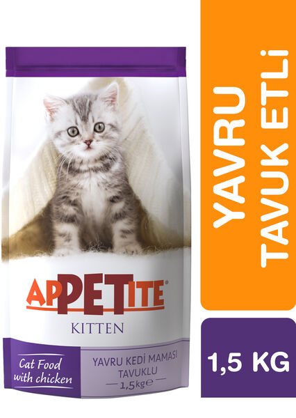 Appetite Yavru Kuru Kedi Maması (Kitten) Tavuk Etli 1,5KG