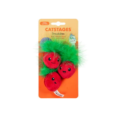 Catstages Strawbabies Catnipli Çilek Kedi Oyuncağı 3'lü (1)