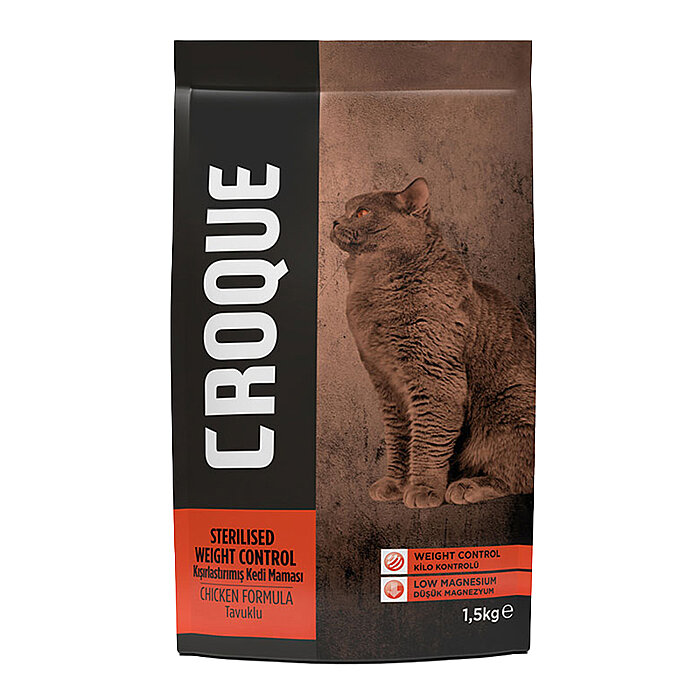 Croque Kısırlaştırılmış Kuru Kedi Maması (Sterilised) Tavuk Etli 1,5KG (33/10) - 1