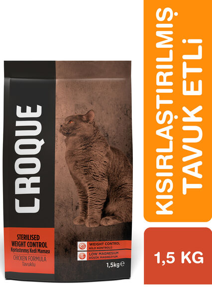 Croque Kısırlaştırılmış Kuru Kedi Maması (Sterilised) Tavuk Etli 1,5KG