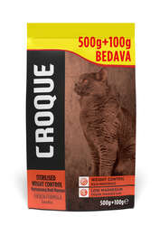 Croque Kısırlaştırılmış Kuru Kedi Maması (Sterilised) Tavuk Etli 500+100GR - Thumbnail