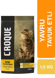 Croque Yavru Kuru Kedi Maması (Kitten) Tavuk Etli 1,5KG - Thumbnail
