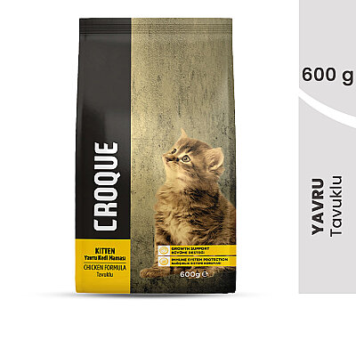Croque Yavru Kuru Kedi Maması (Kitten) Tavuk Etli 600GR (1)