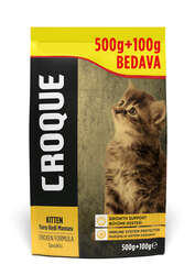 Croque Yavru Kuru Kedi Maması (Kitten) Tavuk Etli 500+100GR - Thumbnail