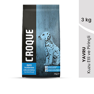 Croque Yavru Kuru Köpek Maması (Puppy) Kuzu Etli 3KG  (22/13) (1)