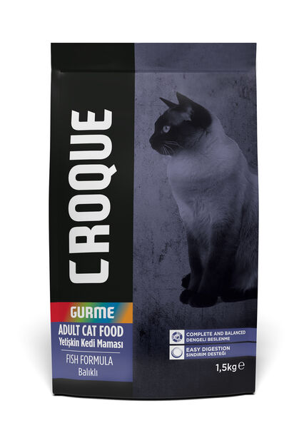 Croque Yetişkin Gurme Kuru Kedi Maması (Adult Cat) Balıklı 1,5KG