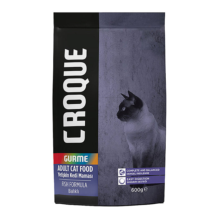 Croque Yetişkin Gurme Kuru Kedi Maması (Adult Cat) Balıklı 600GR (27/10) - 1