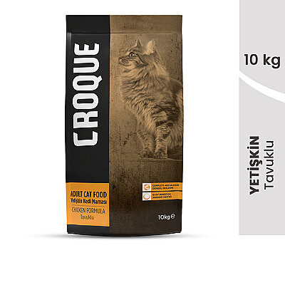 Croque Yetişkin Kuru Kedi Maması (Adult Cat) Tavuk Etli 10KG (1)