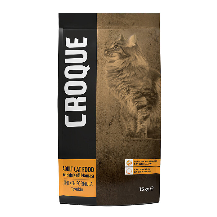 Croque Yetişkin Kuru Kedi Maması (Adult Cat) Tavuk Etli 15KG - 1