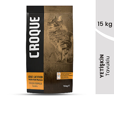 Croque Yetişkin Kuru Kedi Maması (Adult Cat) Tavuk Etli 15KG (1)