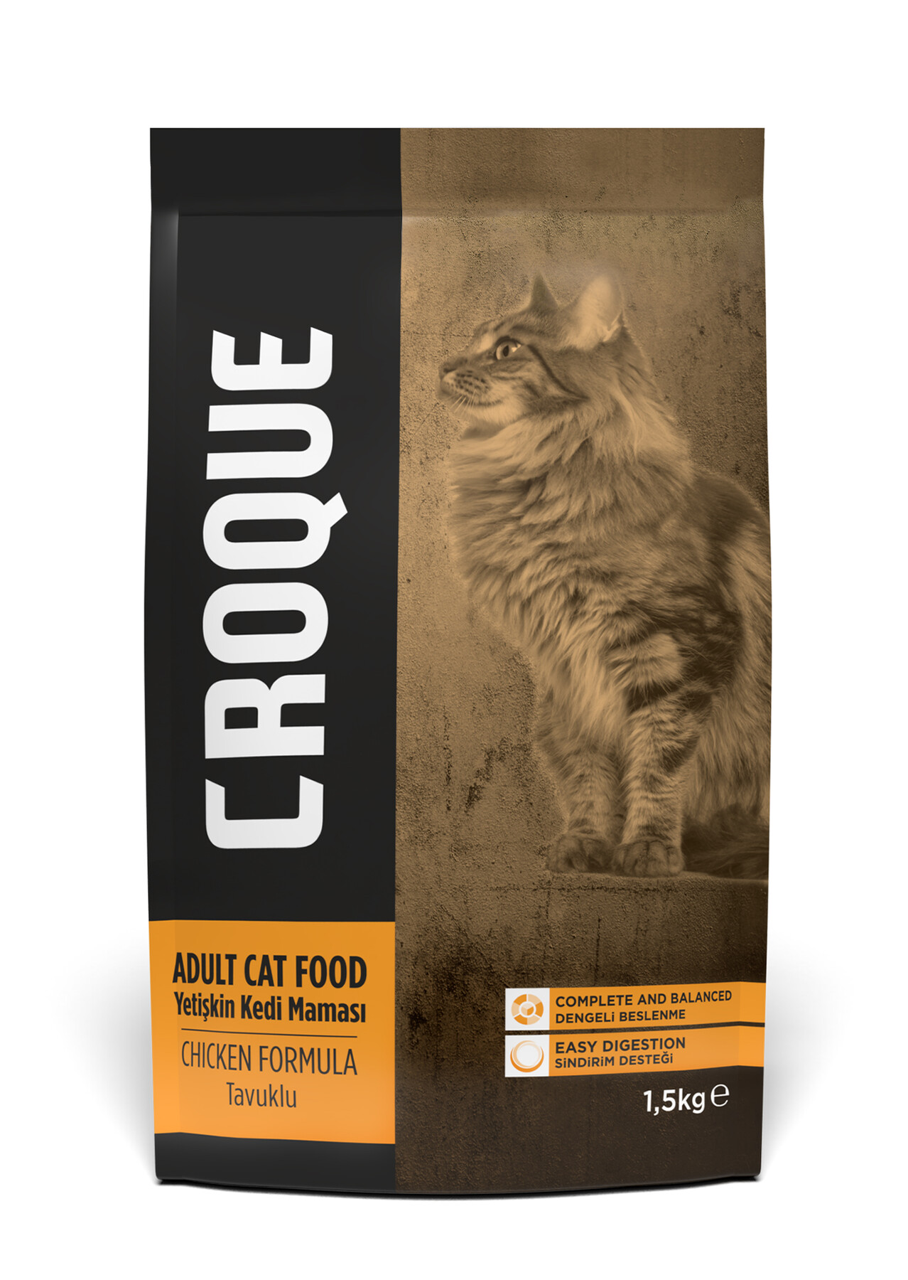 Croque Yetişkin Kuru Kedi Maması (Adult Cat) Tavuk Etli 1,5KG Yetişkin