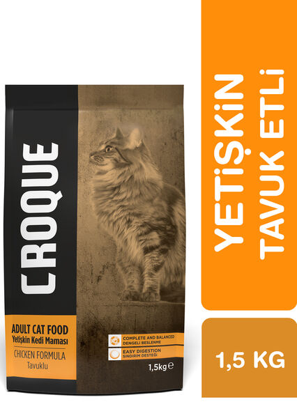 Croque Yetişkin Kuru Kedi Maması (Adult Cat) Tavuk Etli 1,5KG