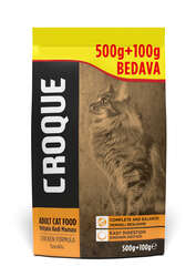 Croque Yetişkin Kuru Kedi Maması (Adult Cat) Tavuk Etli 500+100GR - Thumbnail
