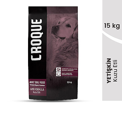 Croque Yetişkin Kuru Köpek Maması (Adult Dog) Kuzu Etli 15KG(18/08) (1)