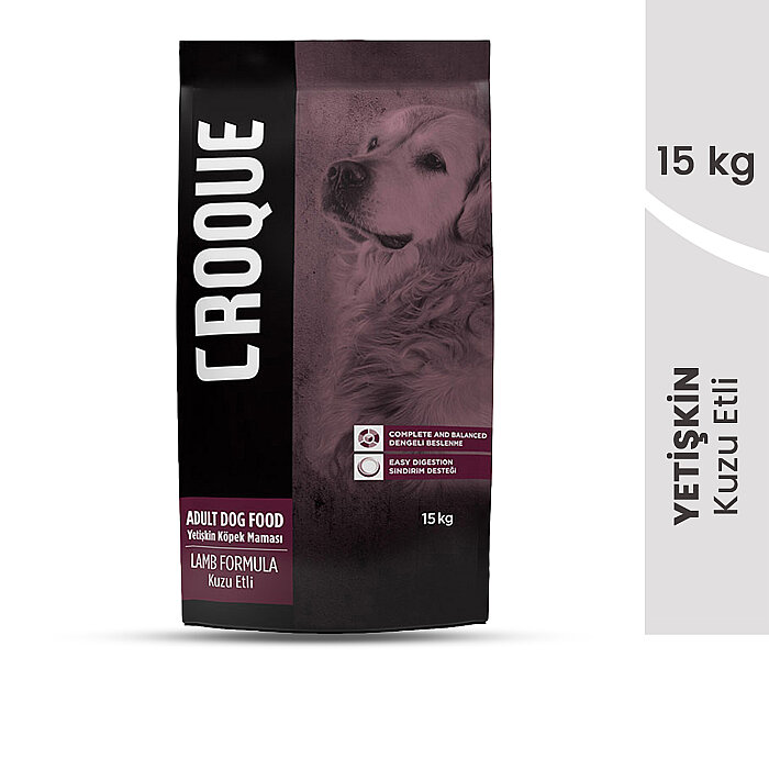 Croque Yetişkin Kuru Köpek Maması (Adult Dog) Kuzu Etli 15KG(18/08) - 2