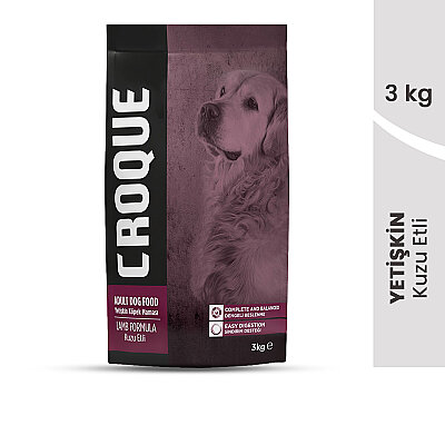 Croque Yetişkin Kuru Köpek Maması (Adult Dog) Kuzu Etli 3KG (1)
