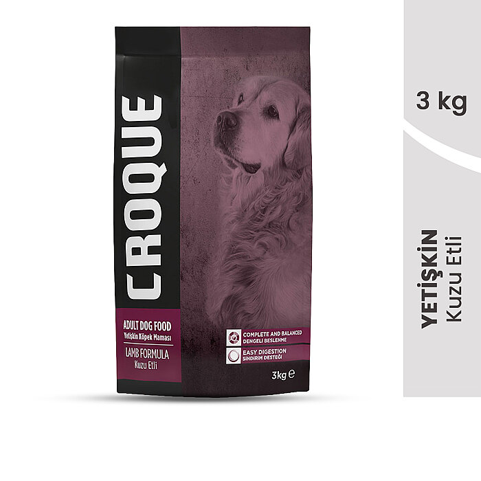 Croque Yetişkin Kuru Köpek Maması (Adult Dog) Kuzu Etli 3KG - 2