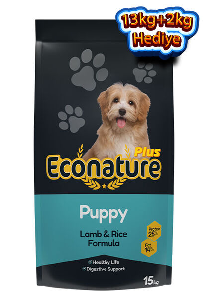 Econature Plus Yavru Kuru Köpek Maması (Puppy) - Kuzu Etli - 13+2 kg Hediye